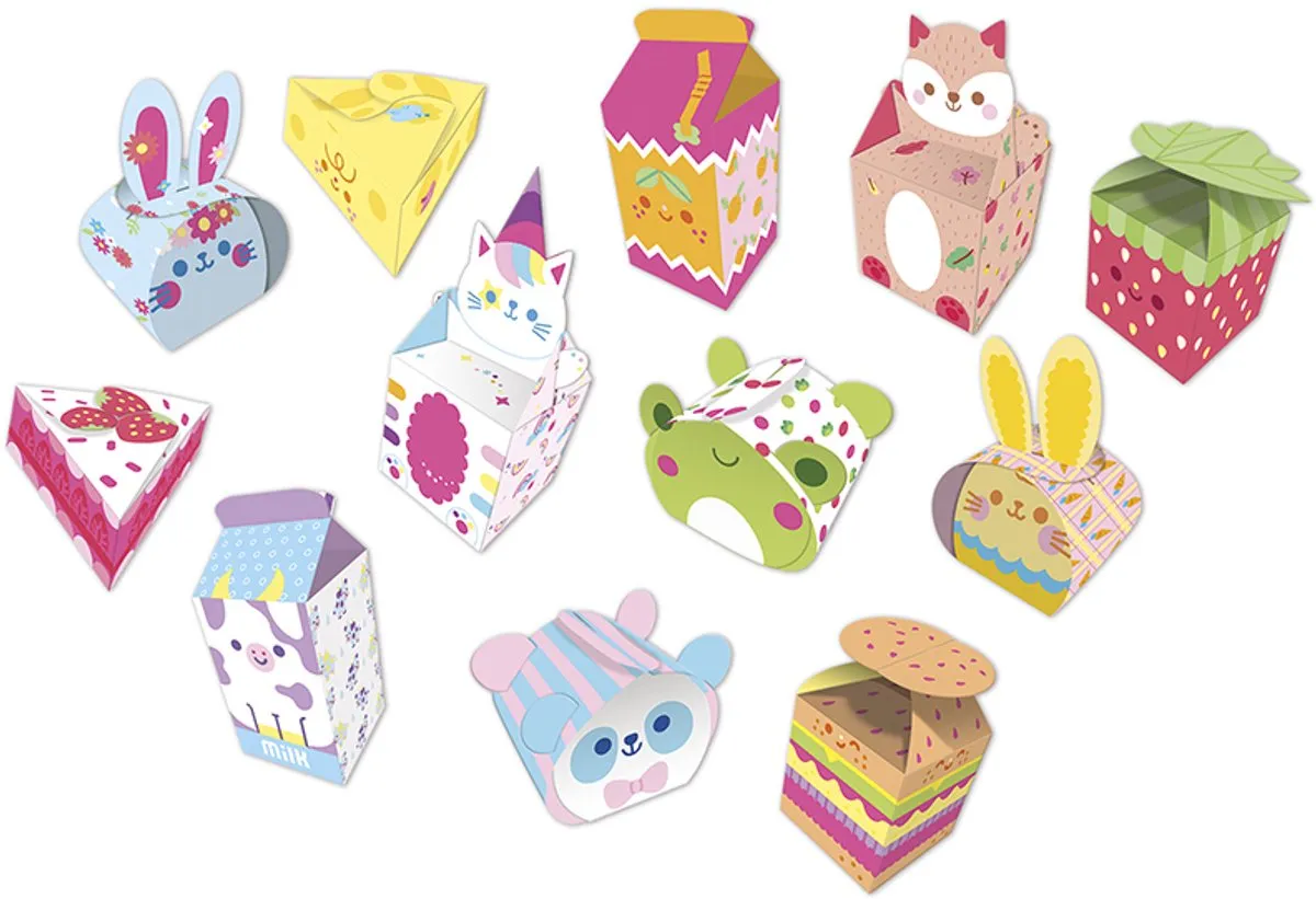 Janod Kawaii Doosjes Vouwen Knutselpakket - 12 Stuks - Multicolor - afbeelding 6 van 6