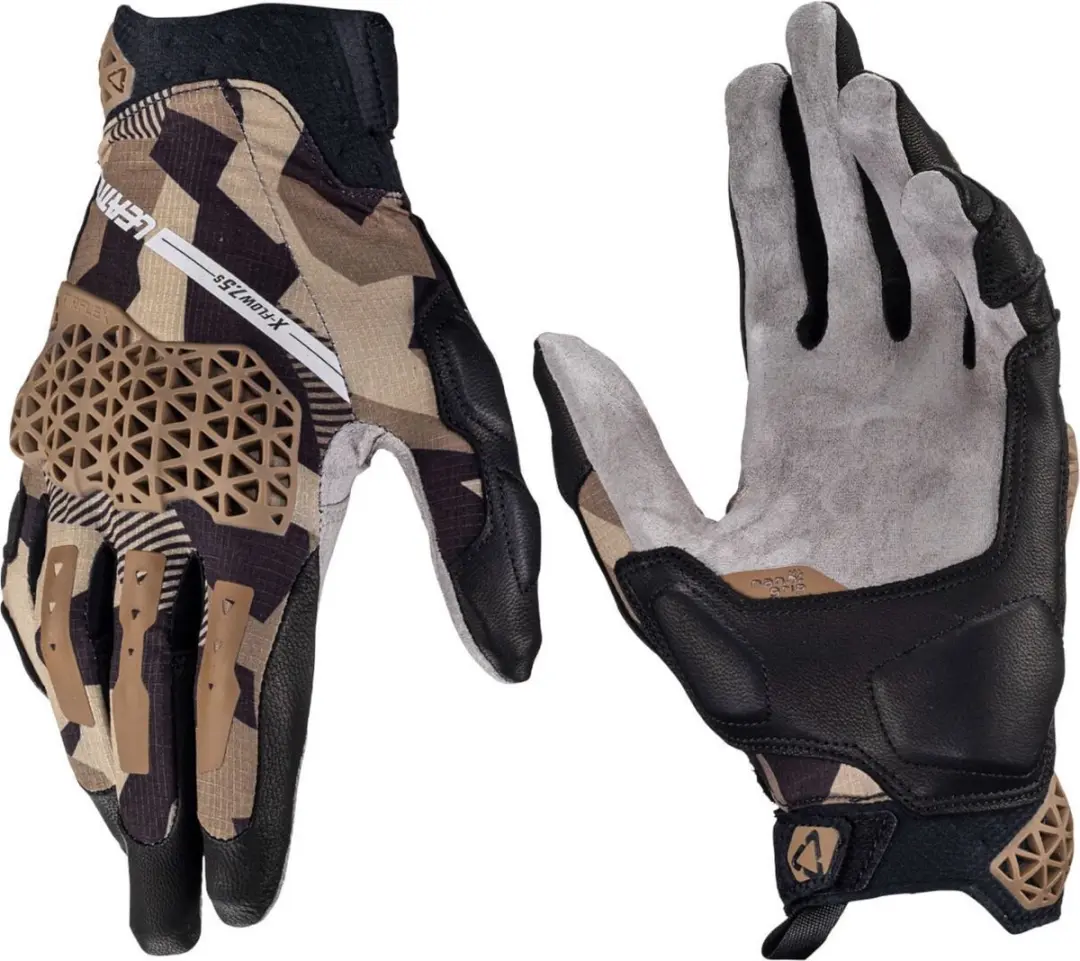 Leatt ADV X-Flow 7.5 Kort Woestijn Lichtbruin Zwarte Handschoenen