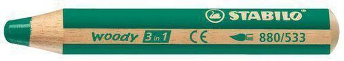STABILO Woody 3-in-1 Potlood - Donker Groen - 5 Stuks