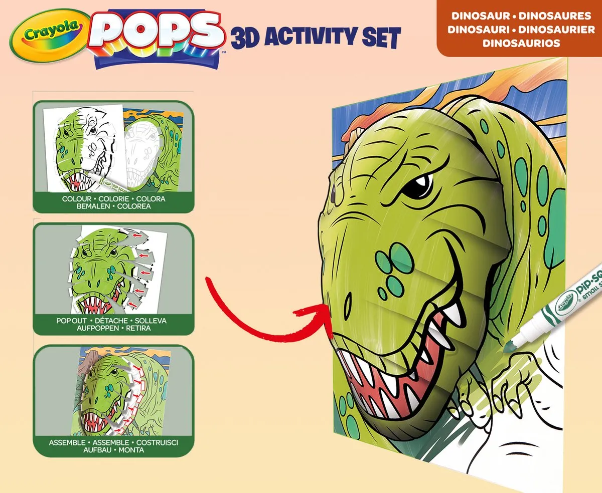 Crayola POPS Dinosaurus Hobbypakket - 3D-activiteiten Multicolor