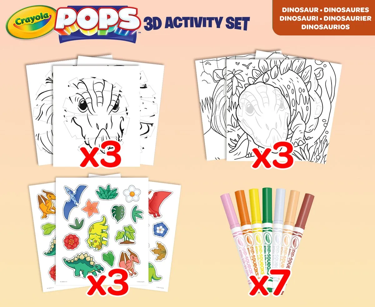 Crayola POPS Dinosaurus Hobbypakket - 3D-activiteiten Multicolor