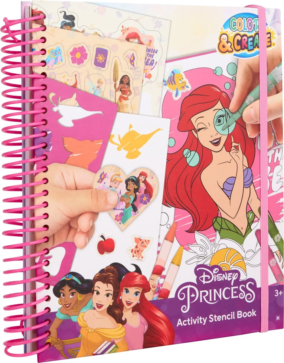Disney Princess Activiteiten Kleurboek - 16 Platen + 6 Stiften + 6 Potloden