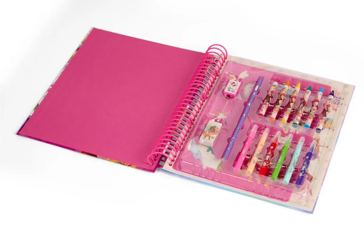 Disney Princess Activiteiten Kleurboek - 16 Platen + 6 Stiften + 6 Potloden