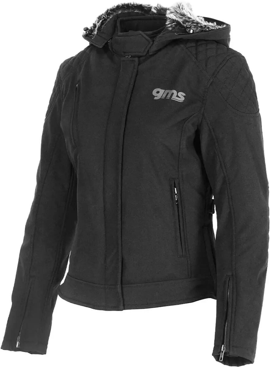 gms Luna Dames Zwarte Softshell Motorjas