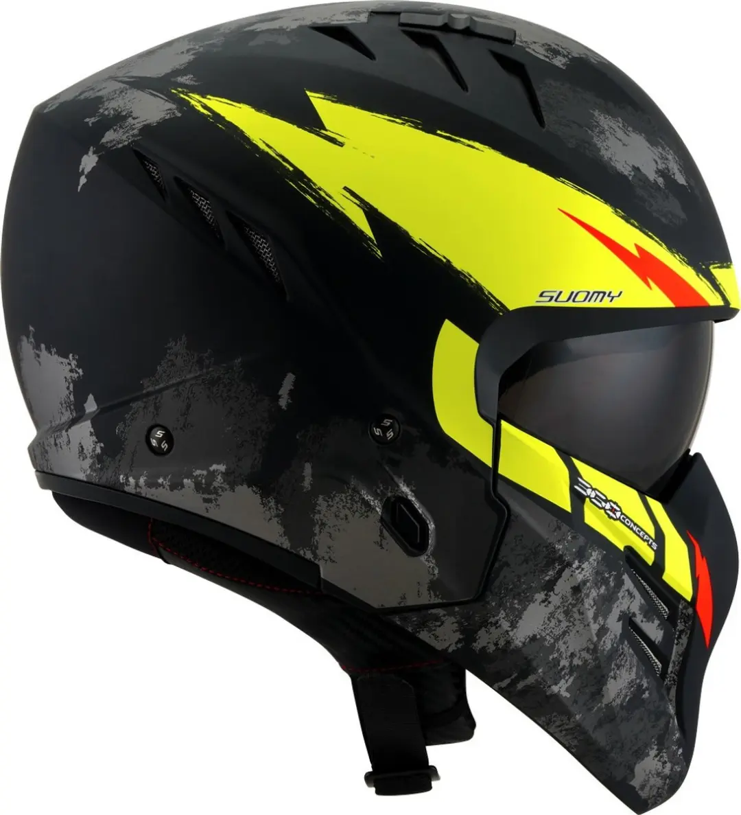 Suomy Armor Hi-Volt Jethelm - S - Zwart/Geel