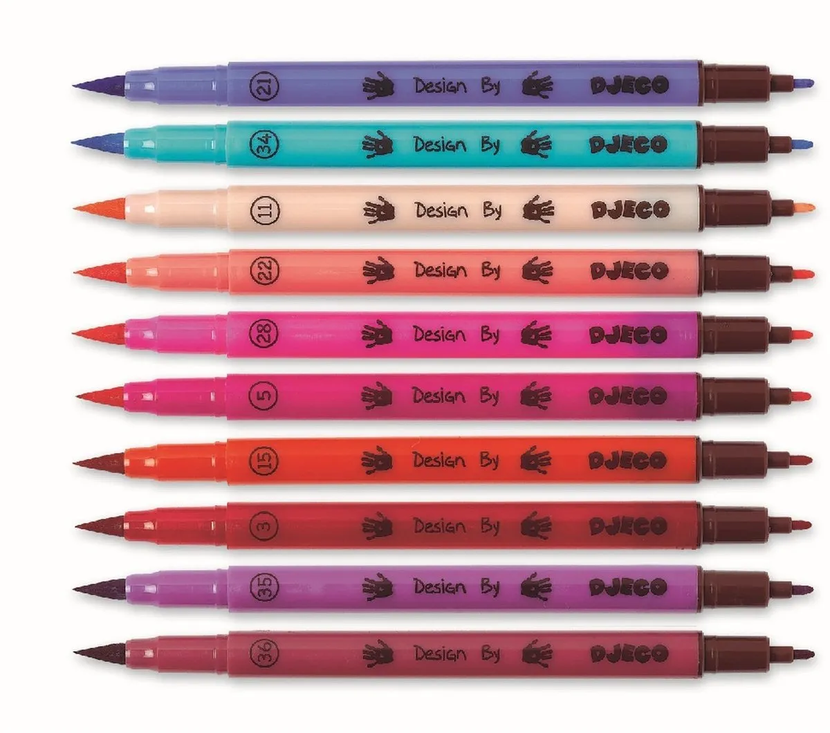 Djeco Felt Tip Brush Pens Sweet - 10 Stuks - Multicolor