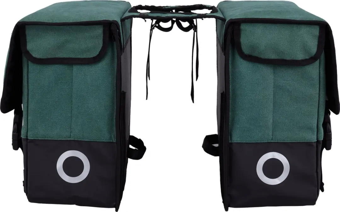 Willex Dubbele Canvas Plus Fietstas 30L - Groen/Zwart