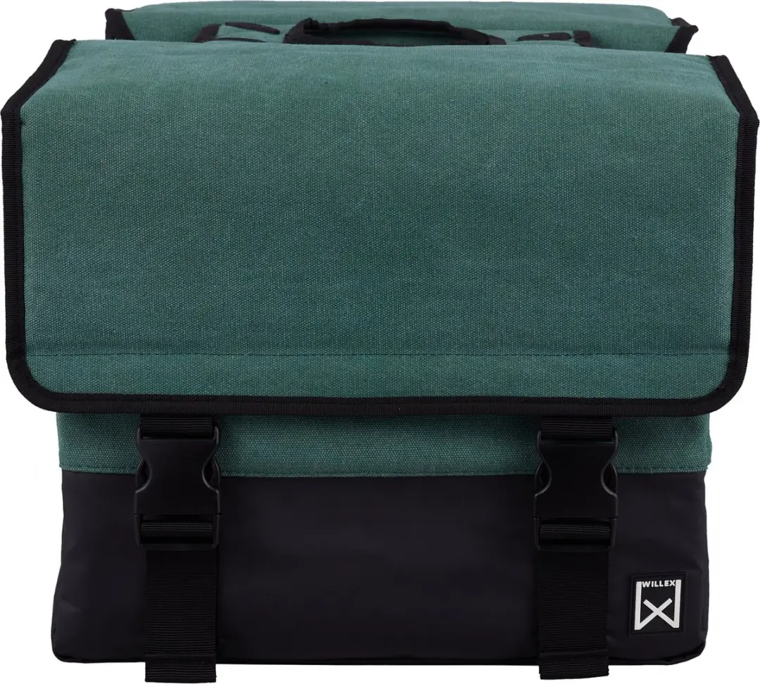 Willex Dubbele Canvas Plus Fietstas 30L - Groen/Zwart