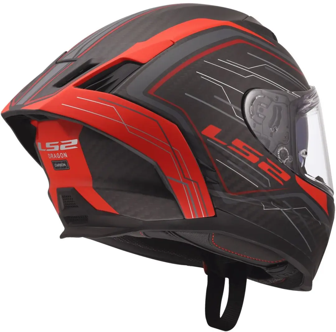 LS2 Helm Dragon Carbon Subic FF807 - Rood - 3XL
