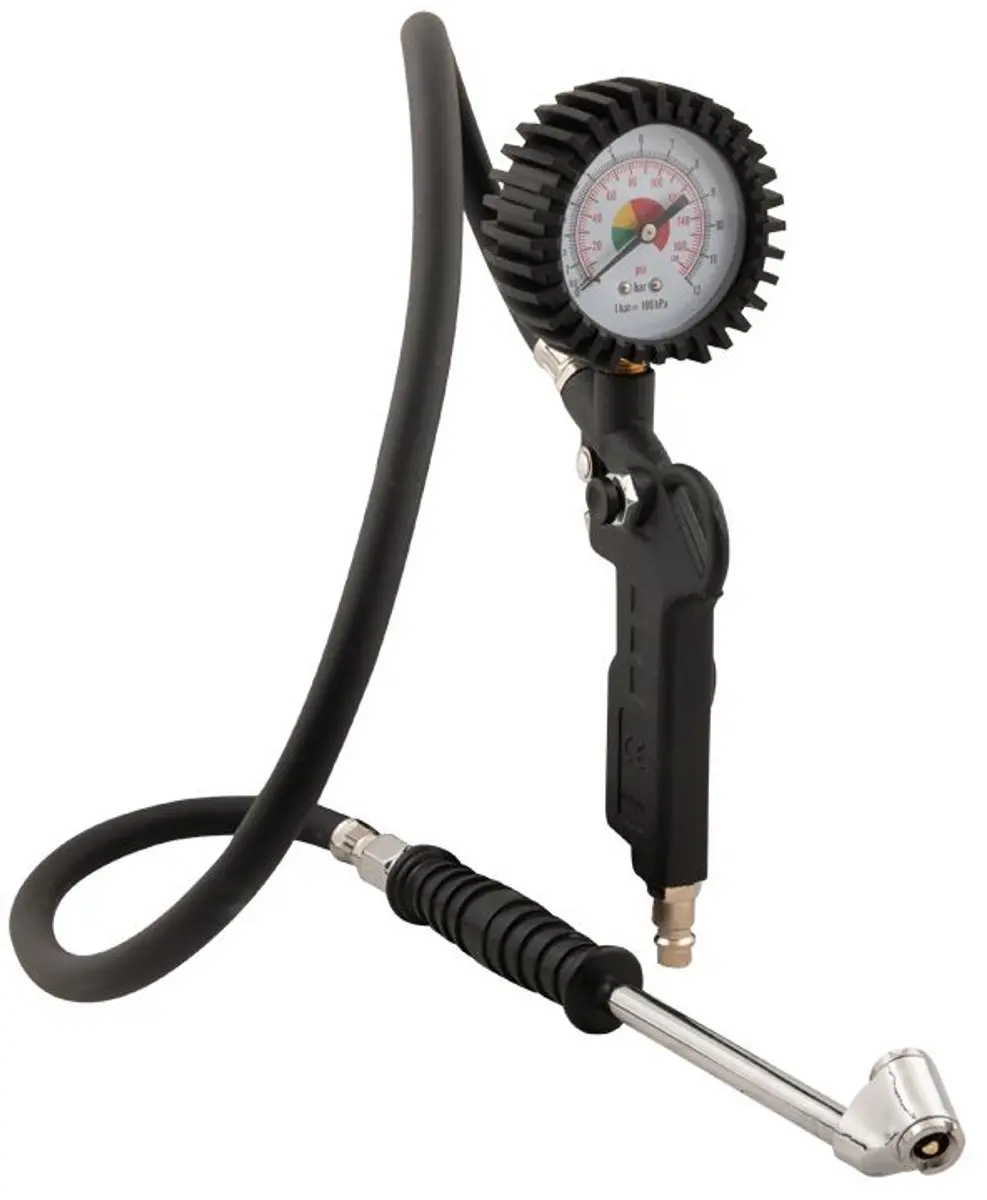 Bandenpomp 75 cm slang, manometer en pompstok