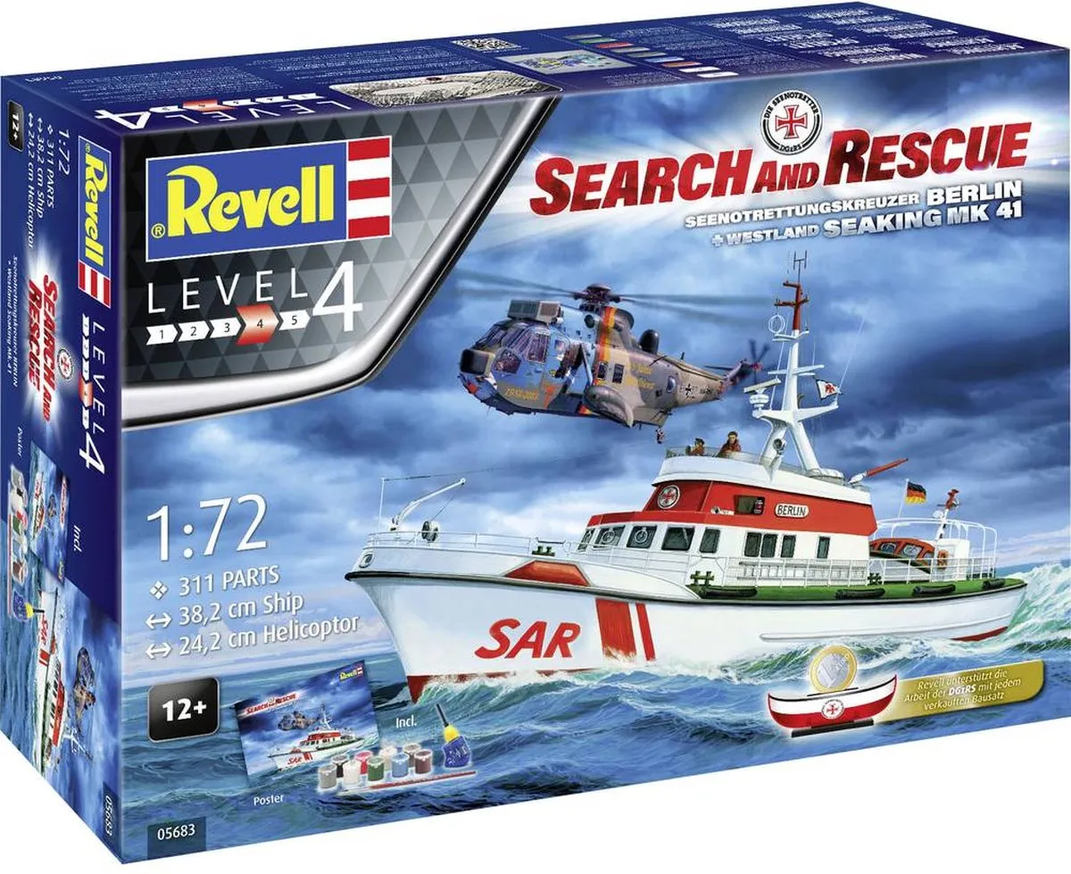 Revell 05683 DGzRS Berlin + Sea King Modelbouwpakket - 1:72 - Multi