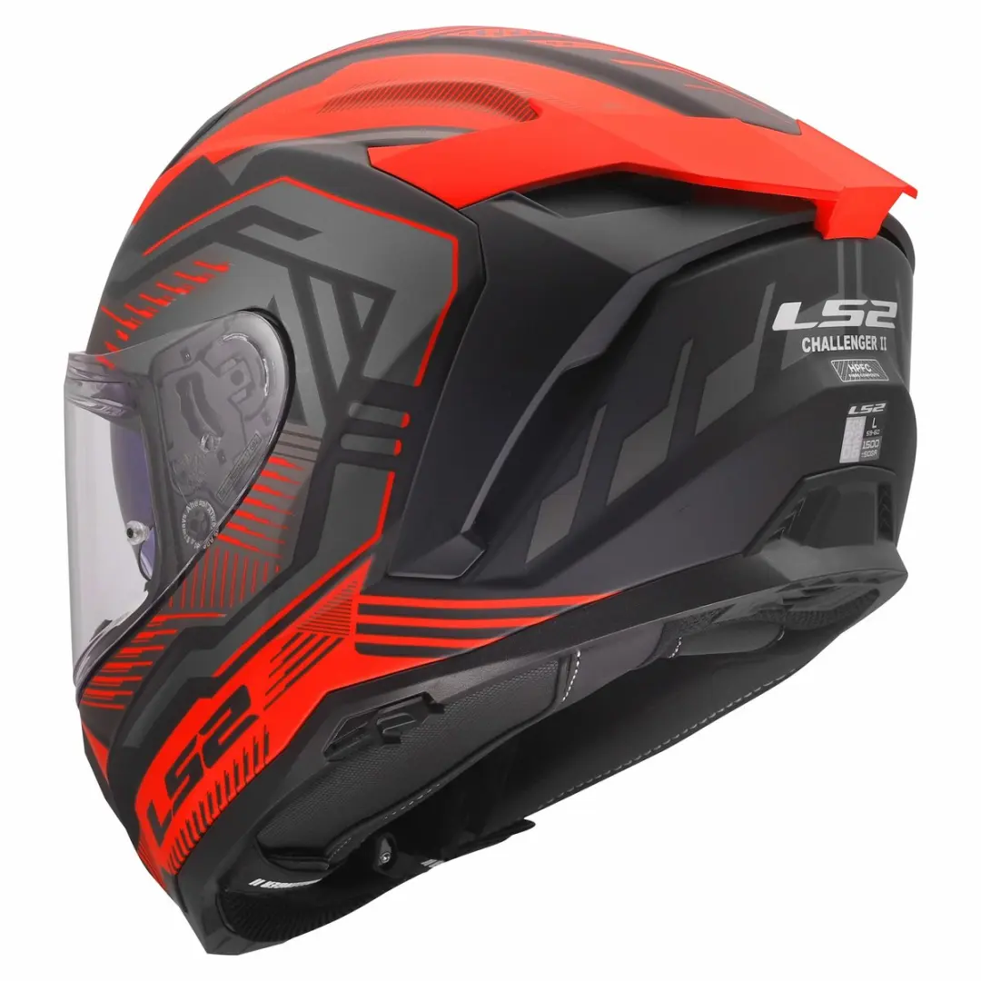 LS2 FF817 Challenger II Dravix Helm - XXS - Rood/Zwart