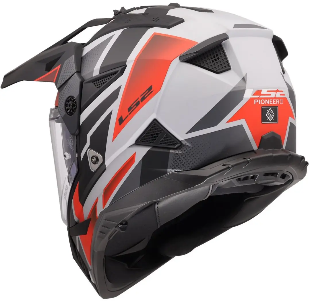 LS2 Pioneer II Block MX702 Helm - Grijs/Rood - XXXL