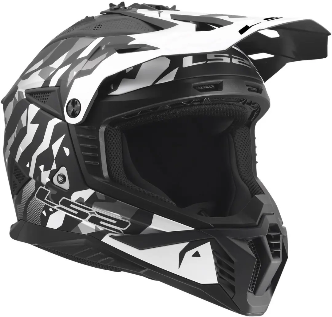 LS2 Fast II Grotesk MX708 Helm - XL - Zwart/Grijs
