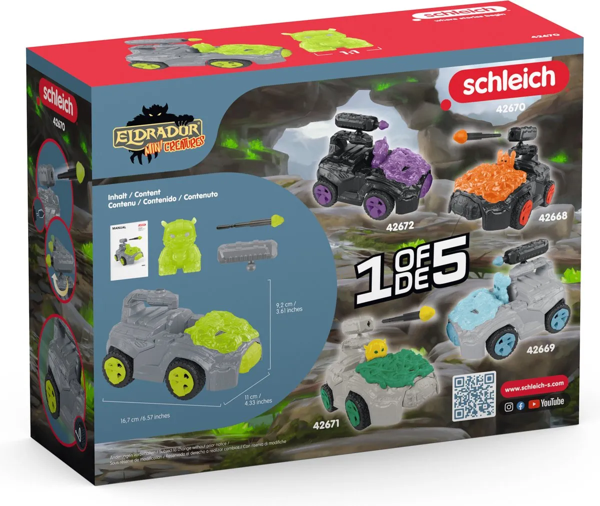 Schleich Eldrador Creatures Steen Crashmobiel 42670 - Groen/Grijs