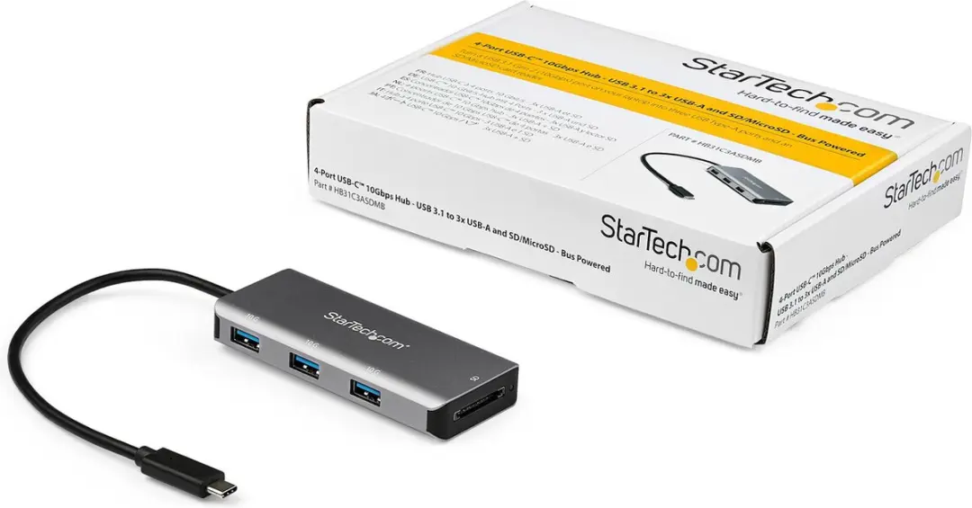 Startech HB31C3ASDMB USB Hub 3-Ports - Zwart-Grijs