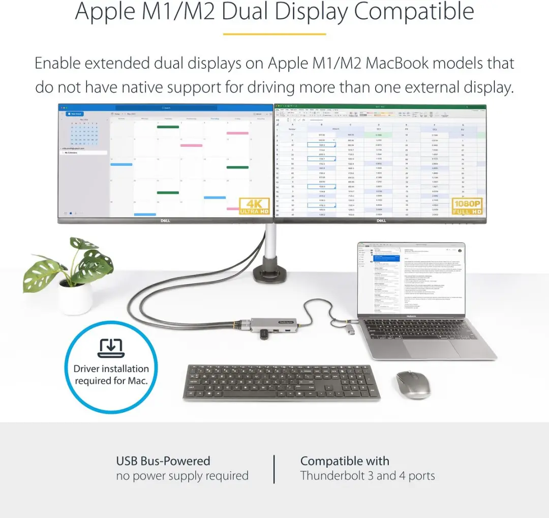 Startech 167B-USBC-MULTIPORT USB-C Multiport Adapter - Zilver - afbeelding 4 van 6