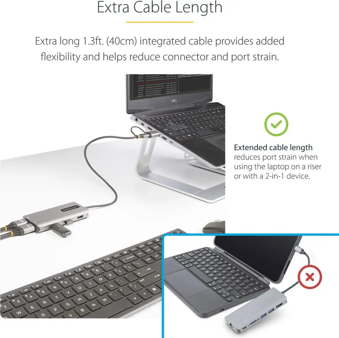 Startech 167B-USBC-MULTIPORT USB-C Multiport Adapter - Zilver - afbeelding 6 van 6