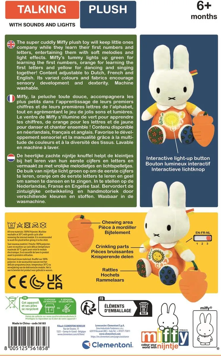 Clementoni Nijntje Interactieve Knuffel - Blauw