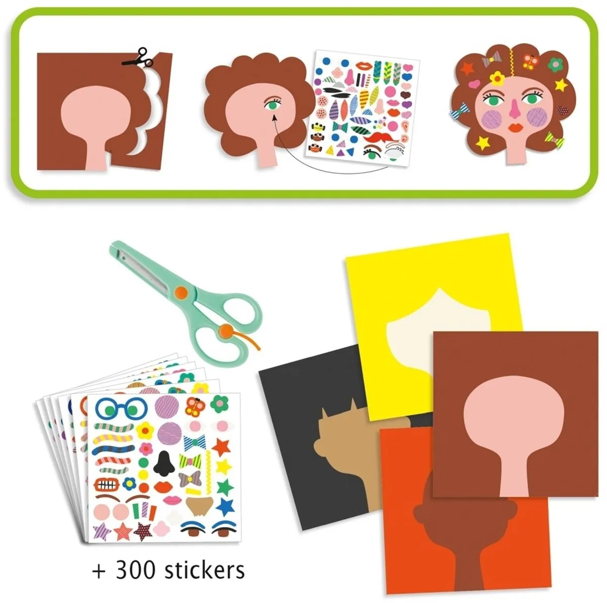Djeco Creëren met Stickers Kapper - 300 Stuks