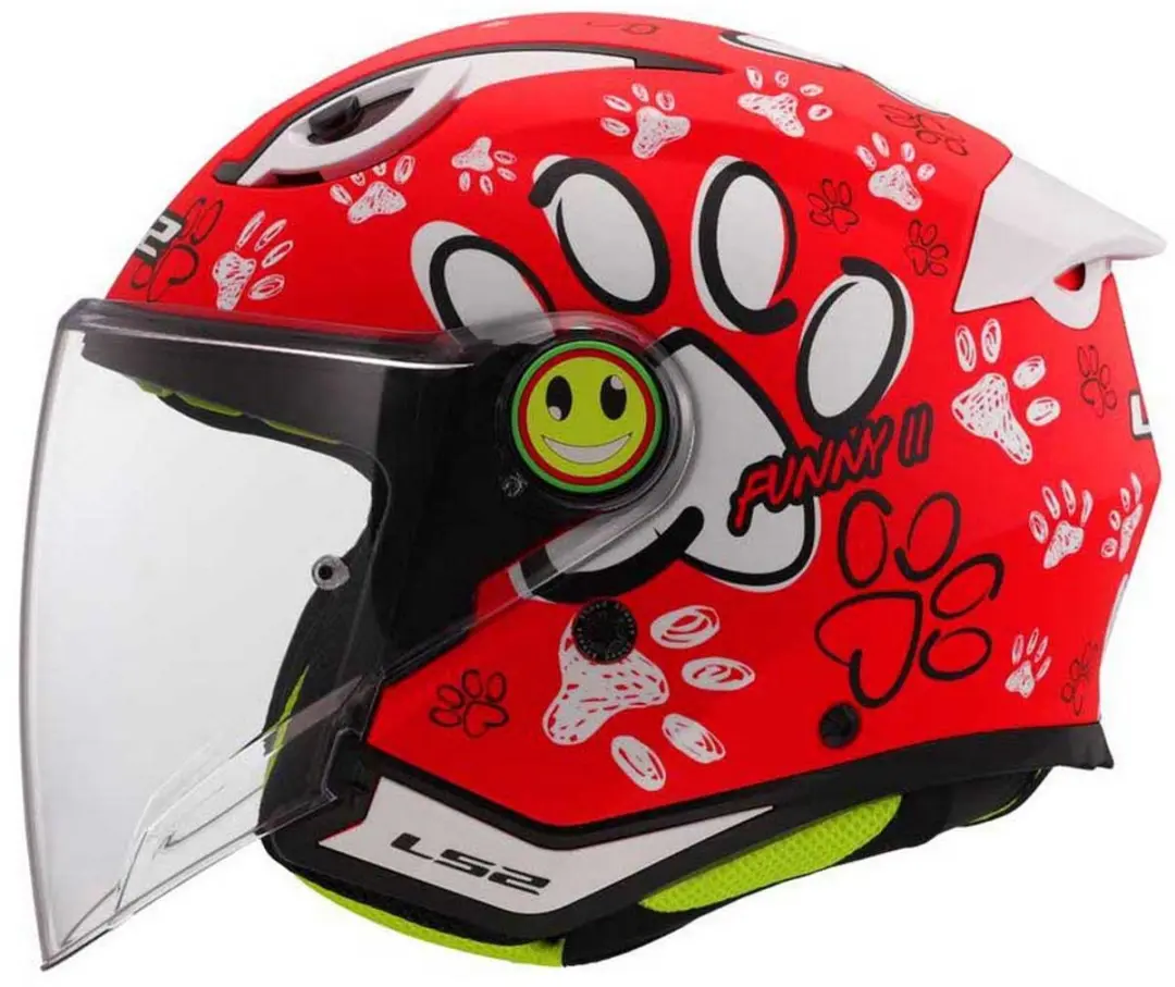 LS2 OF622 Funny II Paws Kinder Jethelm - Maat L - Rood