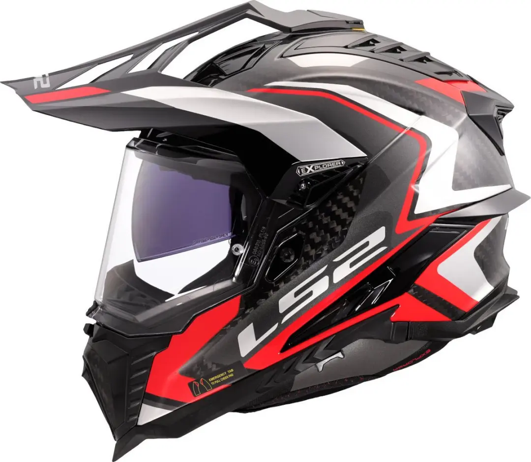 LS2 MX701 Explorer C Frontier II Motorhelm - Rood - Maat XS