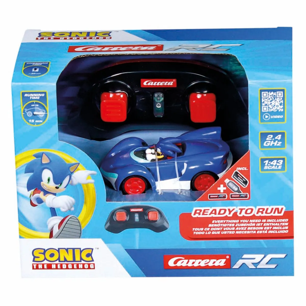 Carrera Team Sonic Racing RC Auto Mini CAR370430022 - 1:43 - Multi