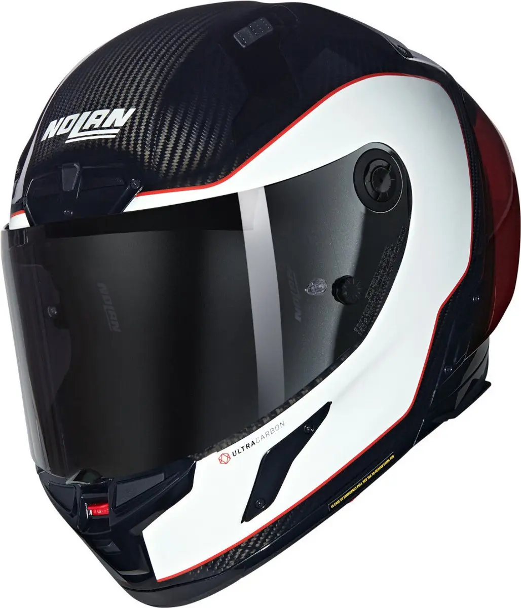 Nolan X-804 RS Asso Di Picche 343 Carbon Wit Rood Glossy Integraalhelm
