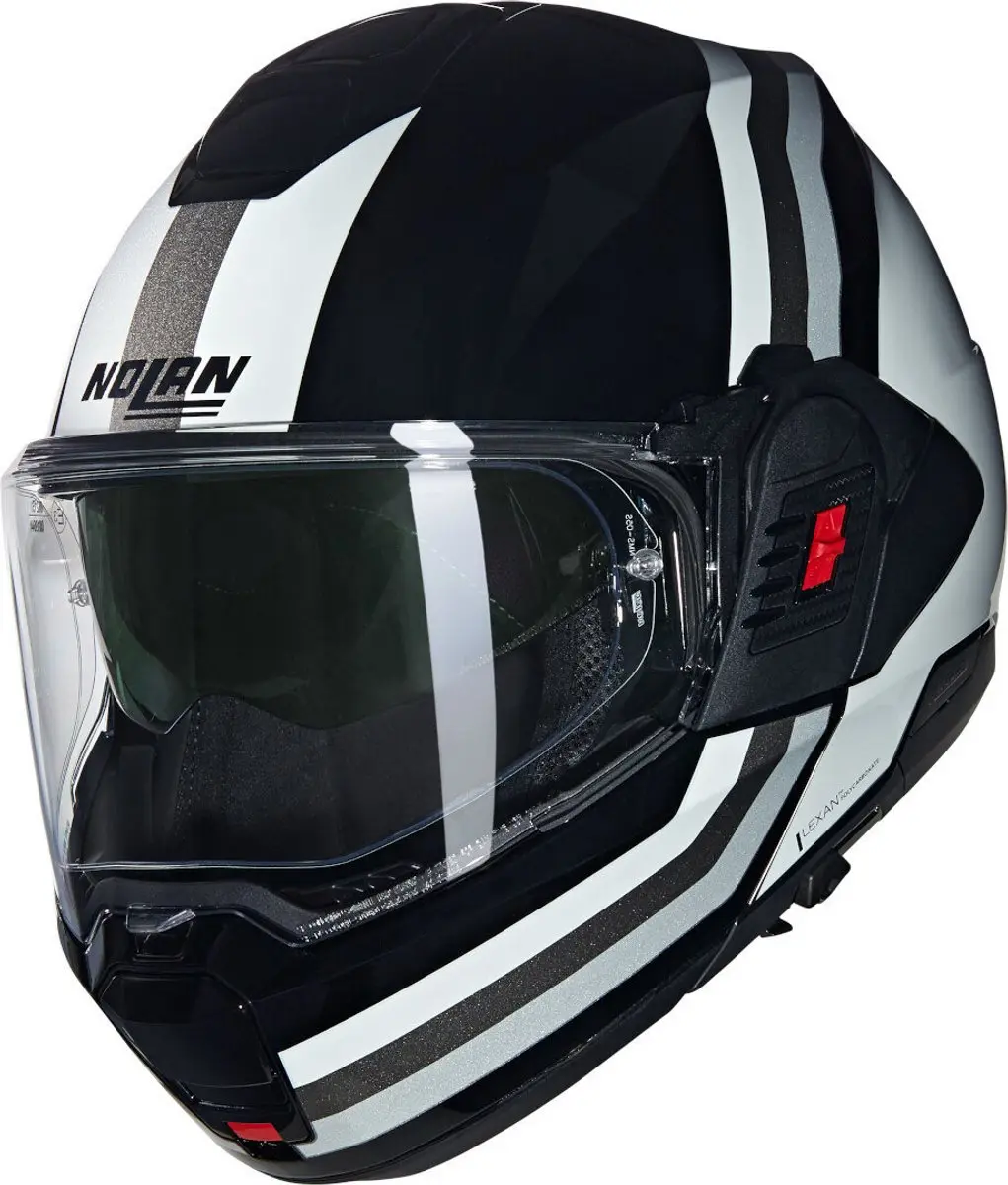 Nolan N120-1 Lineo 348 Zwart Wit Zilver Glossy Systeemhelm