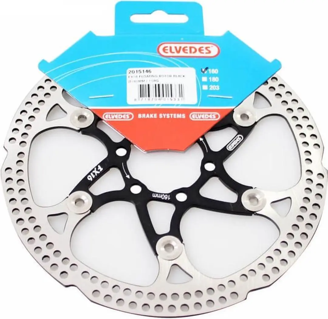Elvedes Remschijf 160mm 6-Gaats - Zilver/Zwart Staal - afbeelding 6 van 6