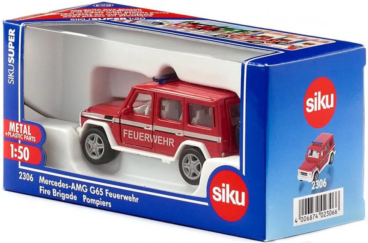 SIKU Brandweerwagen Mercedes-AMG G65 9,6 cm Staal - Rood