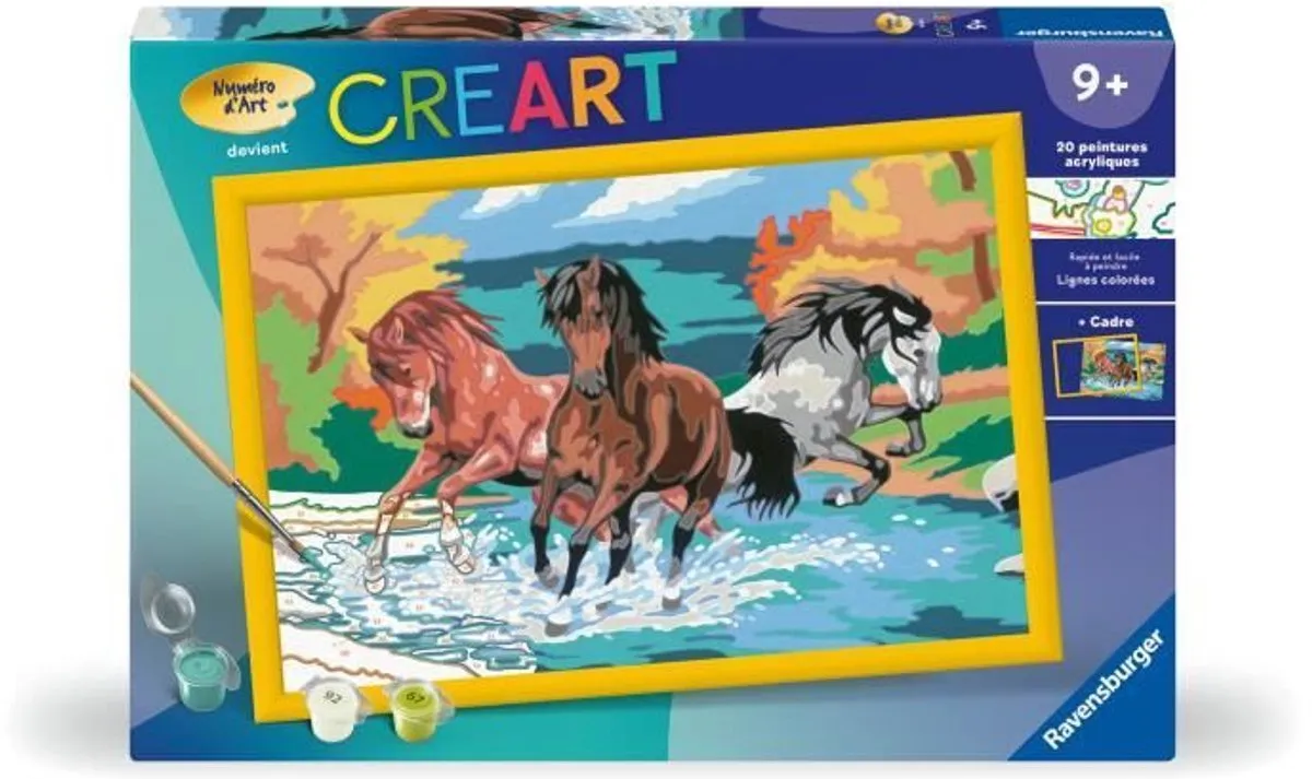Ravensburger CreArt Kids Horde of Horses Schilderset 31x21cm - 20 Verfpotjes