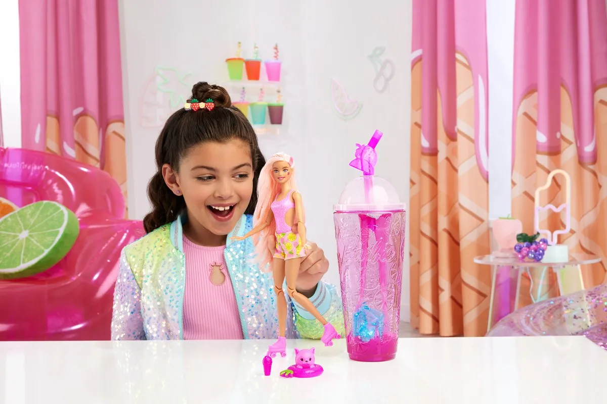 Barbie Pop! Reveal HNW41 Barbiepop - Aardbeienlimonade - afbeelding 3 van 6