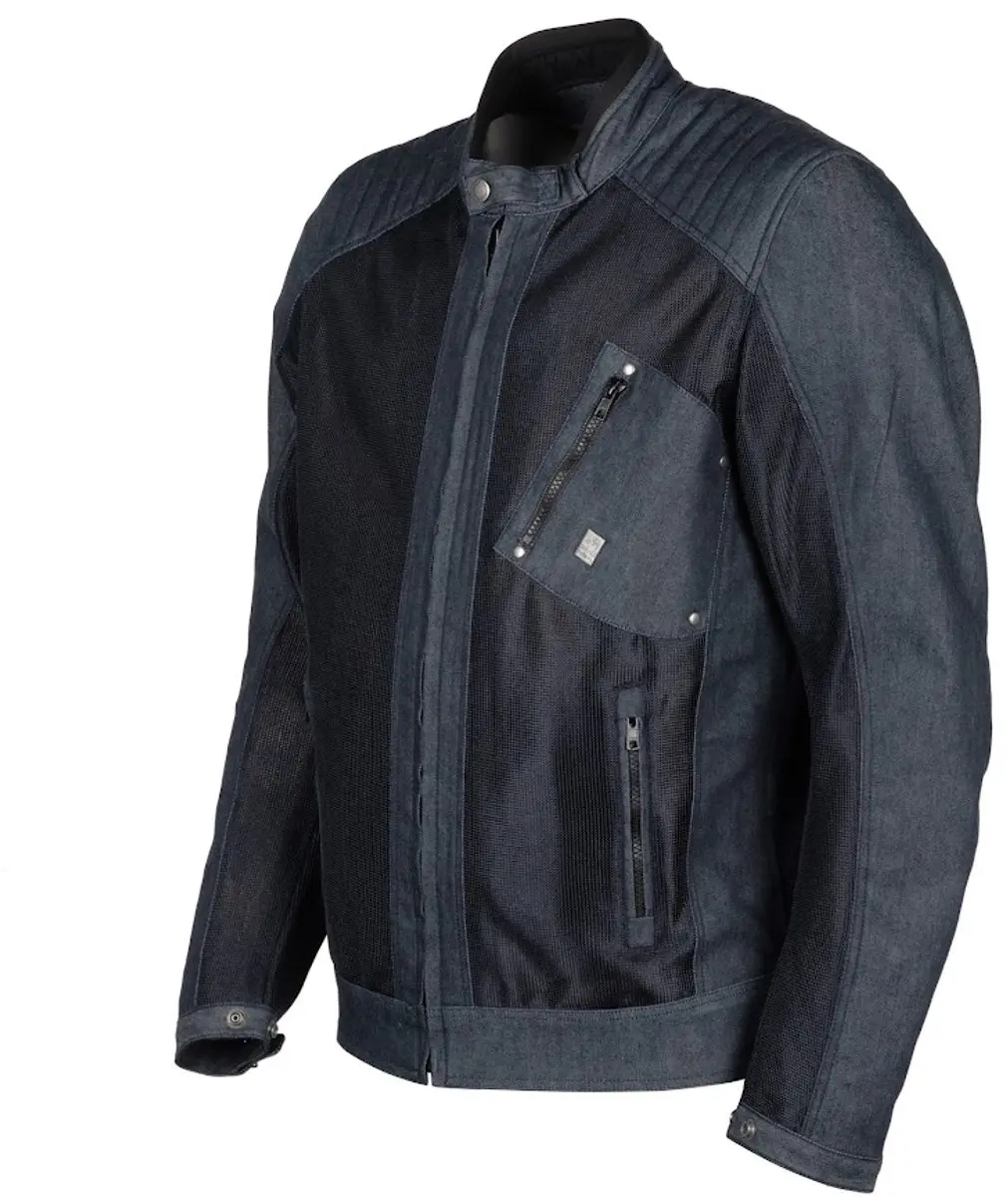 Helstons Colt Air Canvas Denim Mesh Jas Blauw