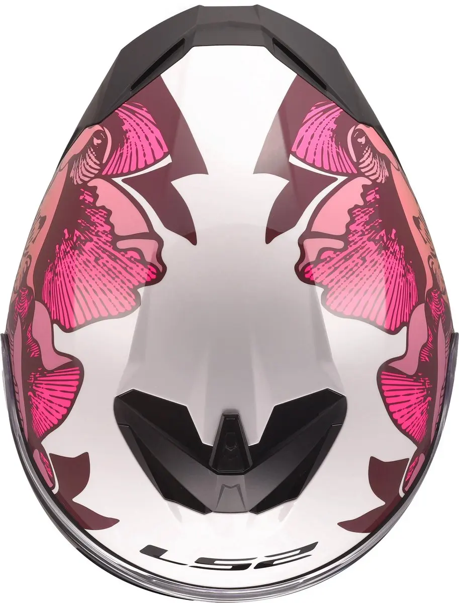 LS2 FF820 Rapid III Poppies Helm - XXS - Wit/roze