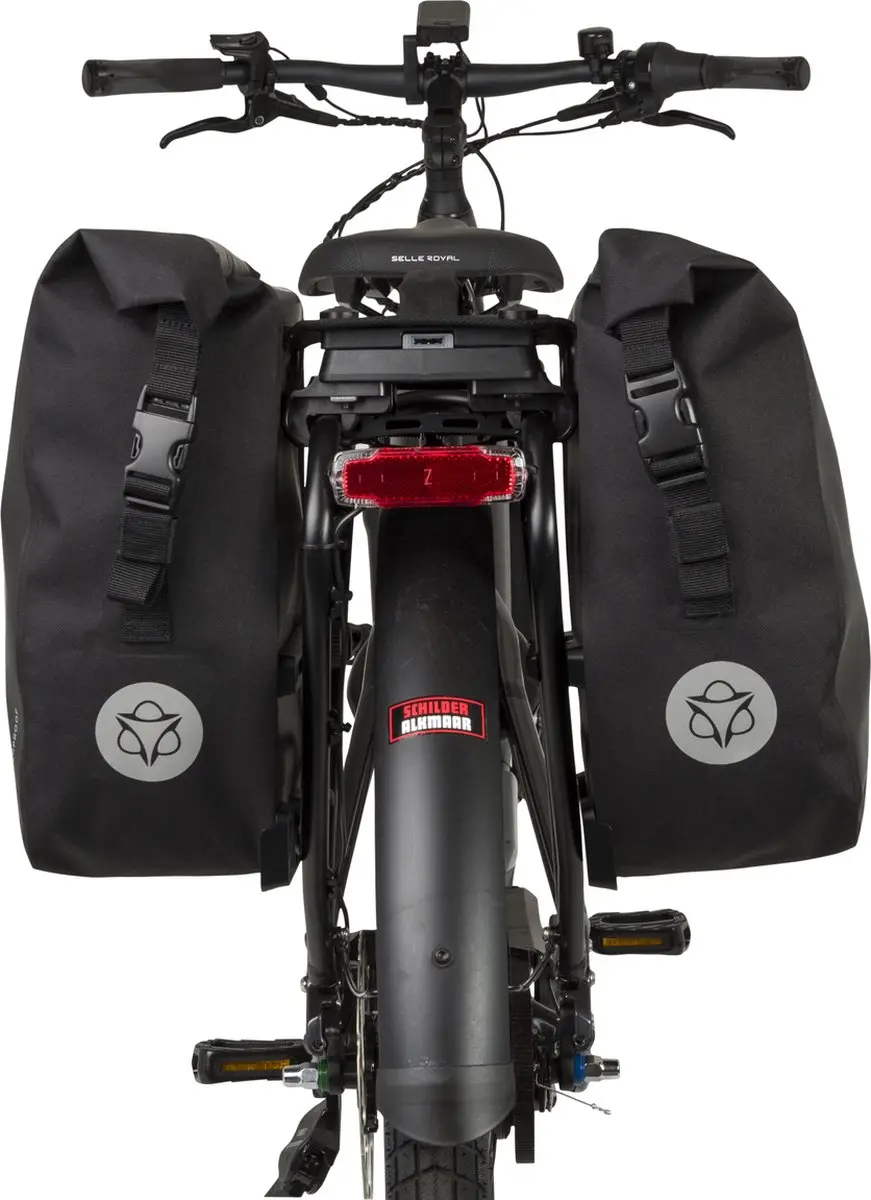 AGU Clean Dubbele Fietstas 34L - MIK Systeem - Zwart