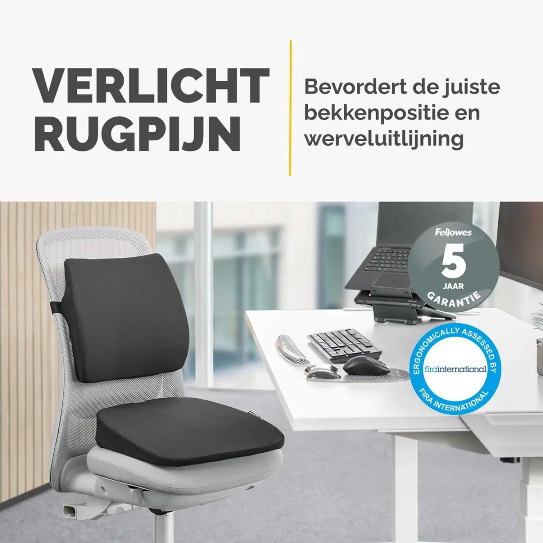 Fellowes Breyta Ergonomisch Zitkussen - Zwart - afbeelding 6 van 6