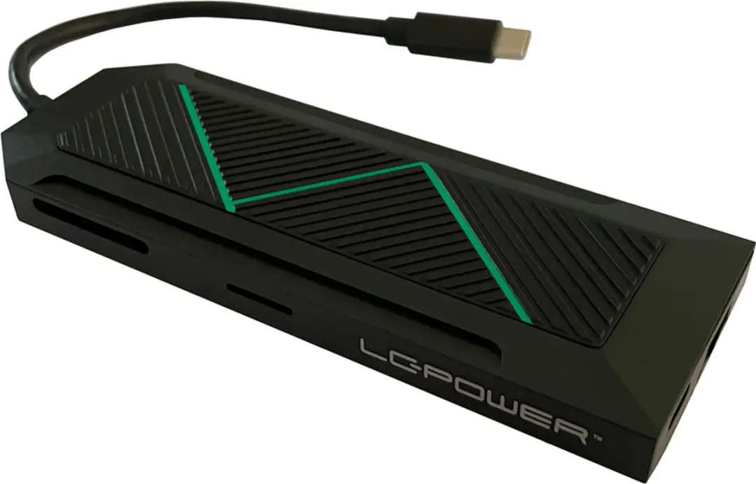 LC Power LC-HUB-C-MULTI-6-RGB USB Hub - 6 Poorten - 5Gbps - Zwart