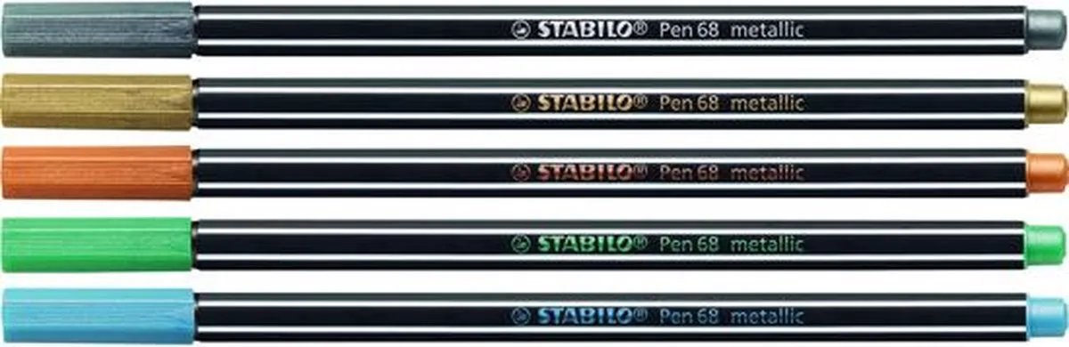 STABILO Pen 68 Metallic Viltstiften - 6 Stuks