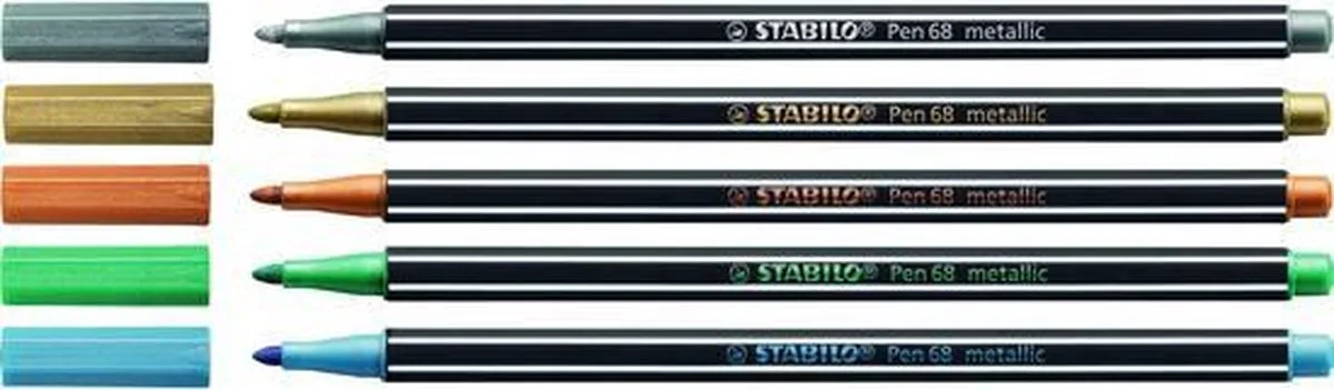 STABILO Pen 68 Metallic Viltstiften - 6 Stuks