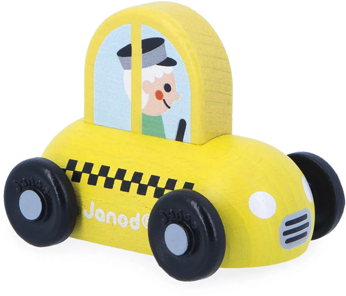 Janod Cross Roads Houten Taxi 11.5914 - Geel - afbeelding 6 van 6