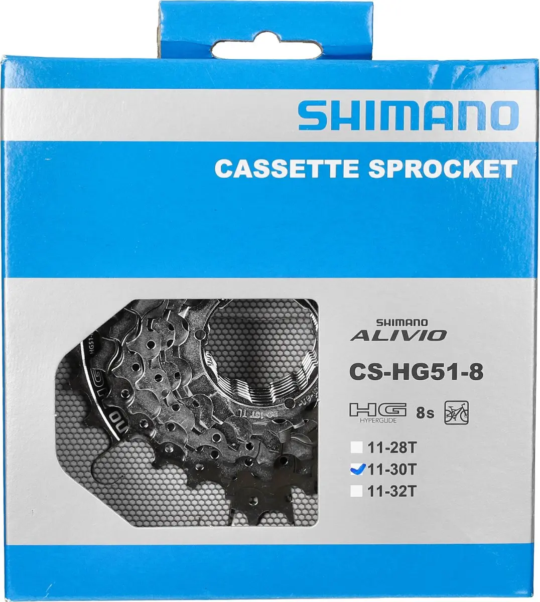 Shimano Alivio HG51 Cassette 8-speed 11-30T - Zilver/Chroom