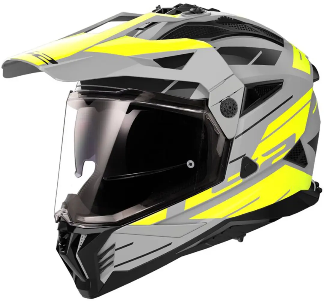 LS2 MX702 Pioneer II Namib Mat Grijs Fluo Geel Adventure Helm