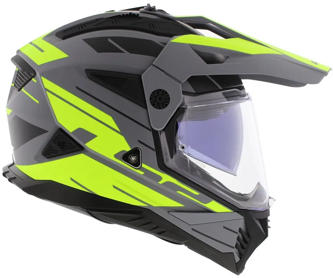 LS2 MX702 Pioneer II Adventure Helm - XS - Grijs/Fluo Geel