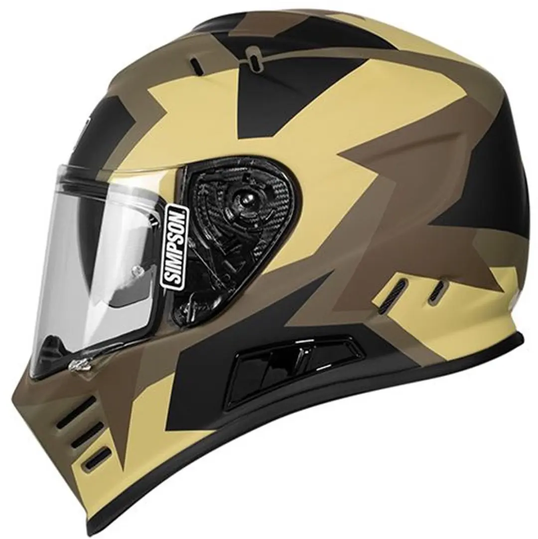 Simpson Venom Comanche Groen Bruin ECE22.06 Integraalhelm