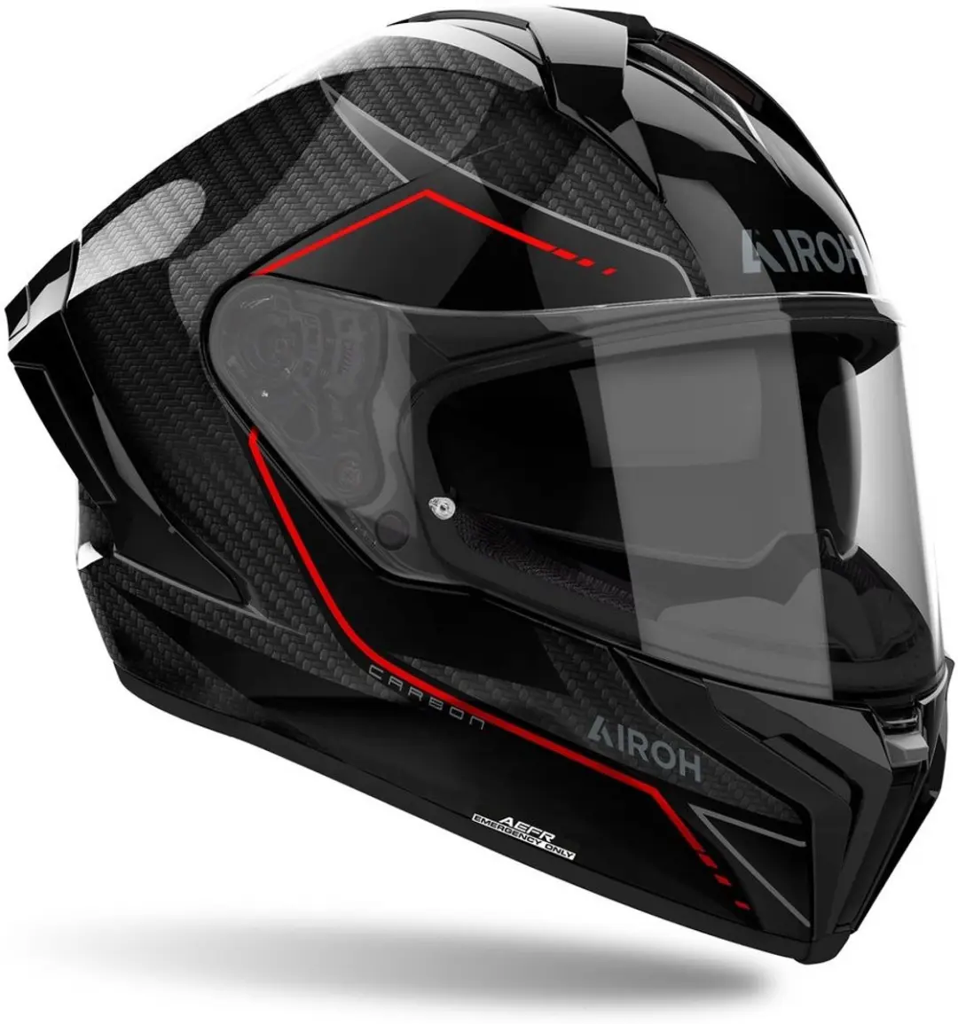 Airoh Matryx Carbon Helm - L - Schwarz/Rot