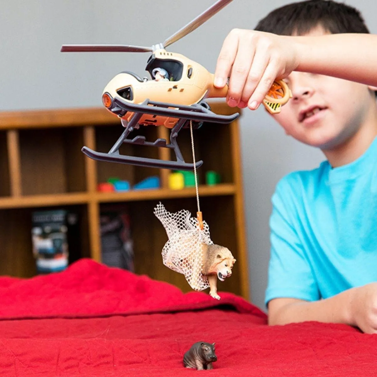 Schleich Wild Life Helikopter Dierenredding Speelfigurenset 42476 - 9-delig