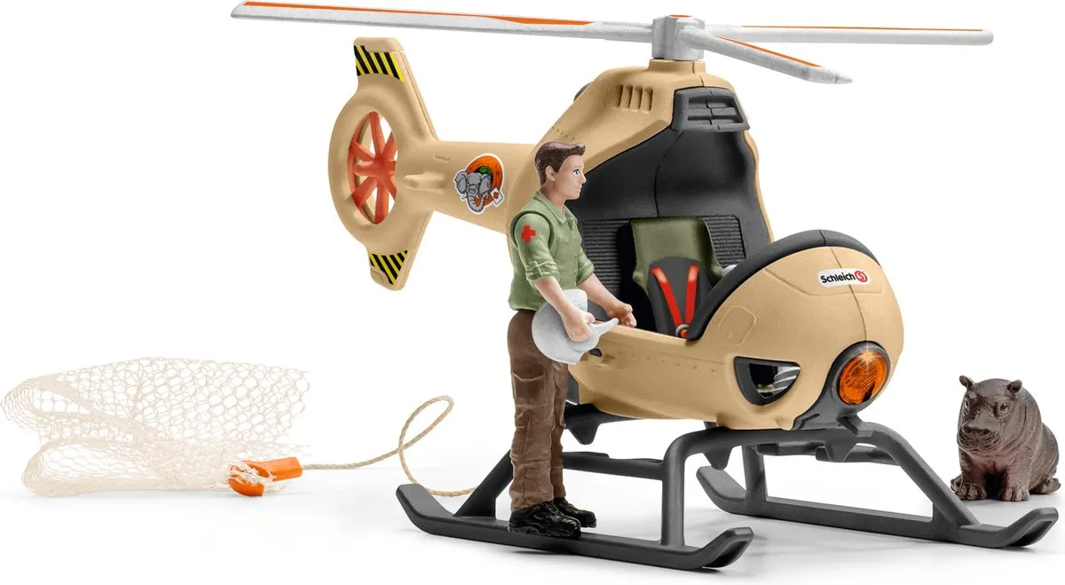 Schleich Wild Life Helikopter Dierenredding Speelfigurenset 42476 - 9-delig - afbeelding 6 van 6