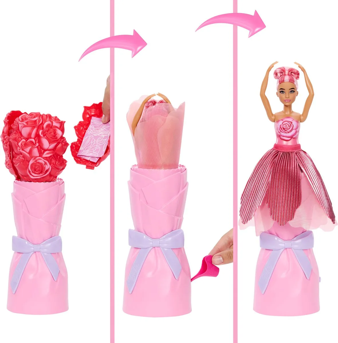 Barbie Petal Pop Modepop JMF59 - Roze Jurk