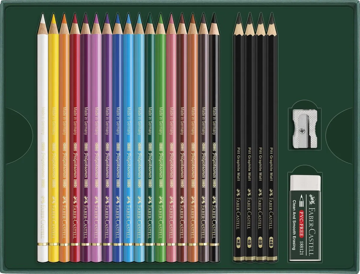 Faber-Castell Polychromos & Pitt Grafiet Mat Tekenset 23-delig